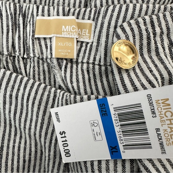 Michael Kors Striped Linen Blend Wide Leg Pants 
X-Large Casual Resort Wear NWT - Picture 2 of 9